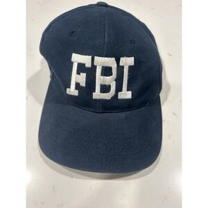 FBI Hat Ball Cap Embroidered Adjustable‎ Strap Navy Blue